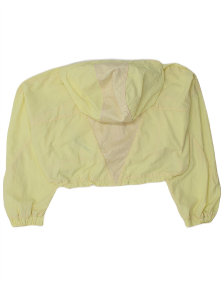 Zara Womens Oversized Crop Hooded Windbreaker Jacket UK 16 Large Yellow