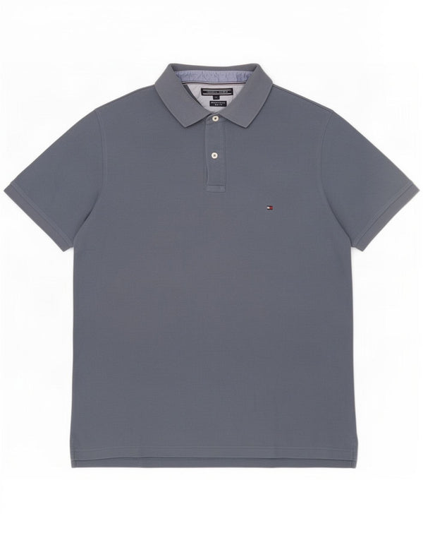 Tommy Hilfiger Mens Slim Fit Polo Shirt XL Blue Cotton