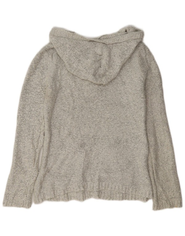 Roxy Womens Hooded Jumper Sweater UK 12 Medium Grey Cotton