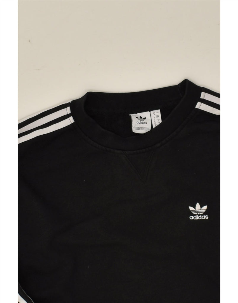 ADIDAS Womens Oversized Sweatshirt Jumper UK 8 Small Black Cotton | Vintage Adidas | Thrift | Second-Hand Adidas | Used Clothing | Messina Hembry 