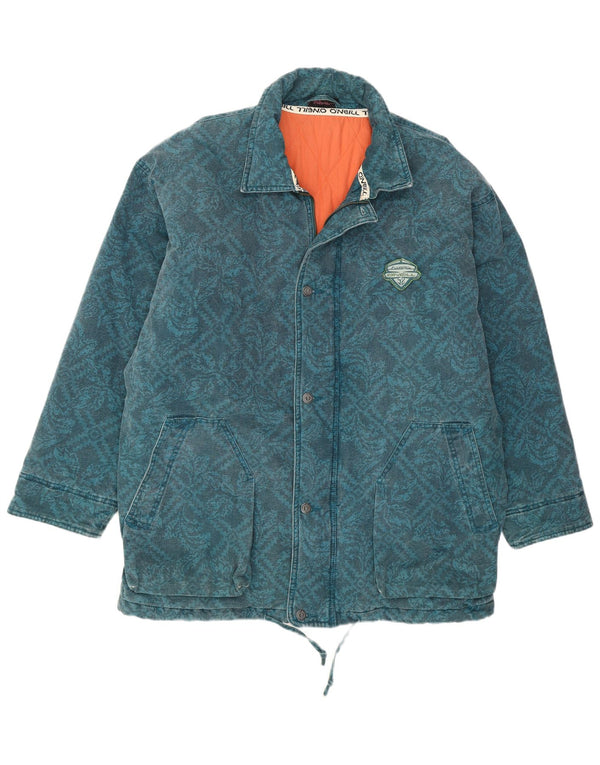 O'Neill Mens Loose Fit Windbreaker Jacket UK 40 Large Green Paisley Cotton