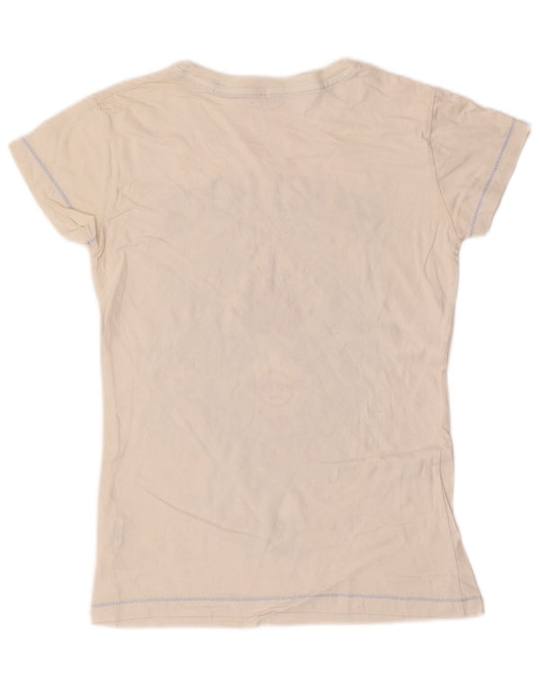 Hard Rock Cafe Womens Mallorca Graphic T-Shirt Top UK 10 Small Off White