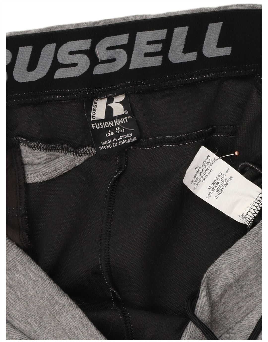 RUSSELL ATHLETIC Mens Tracksuit Trousers Joggers Large Grey Polyester