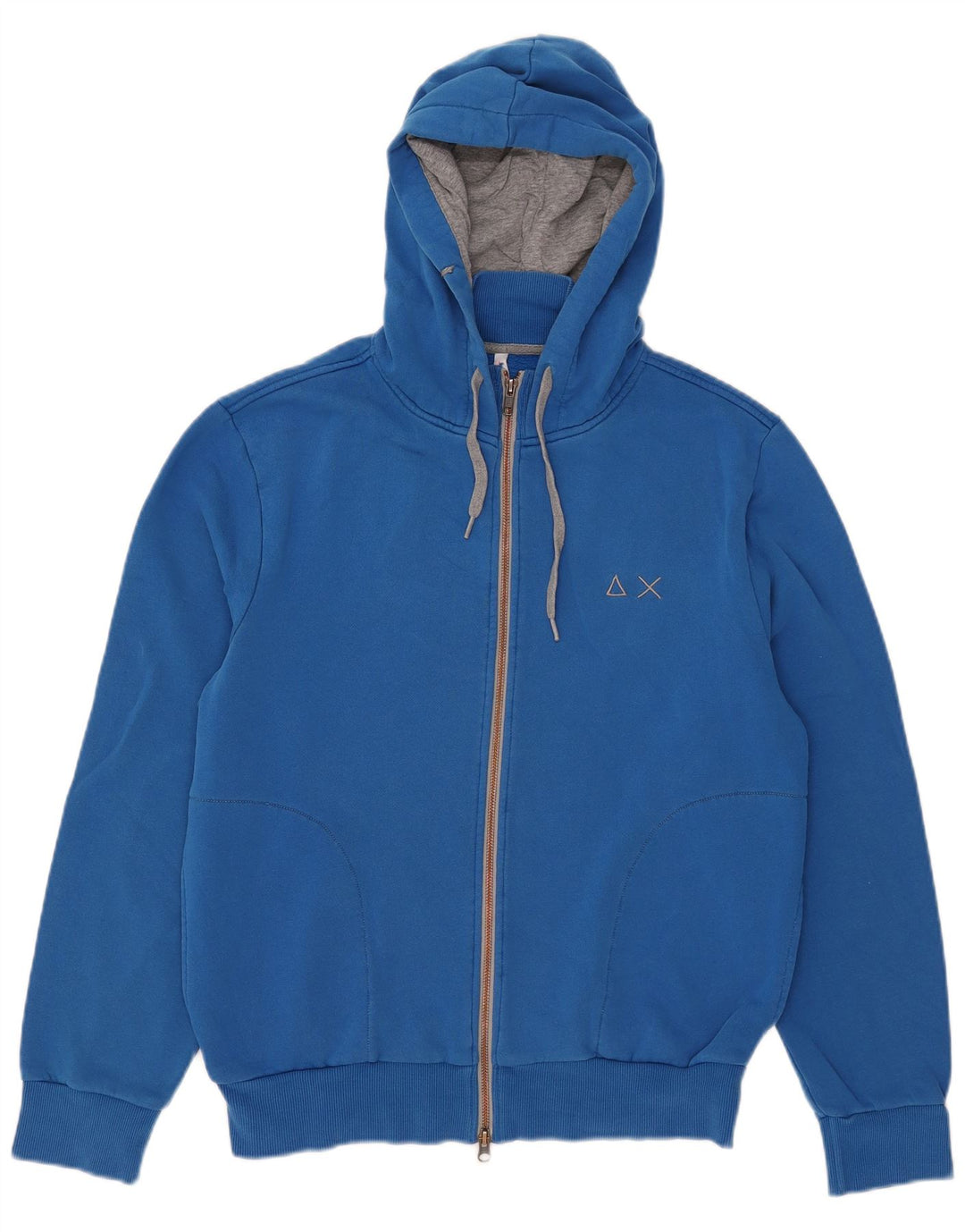 Sun68 Mens Zip Hoodie Sweater Large Blue Cotton
