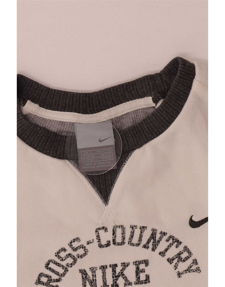 Nike Womens Graphic Sweatshirt Jumper UK 8/10 Small White Colourblock