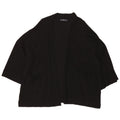 ZARA Womens Oversized 3/4 Sleeve Open Cardigan Sweater UK 10 Small Black