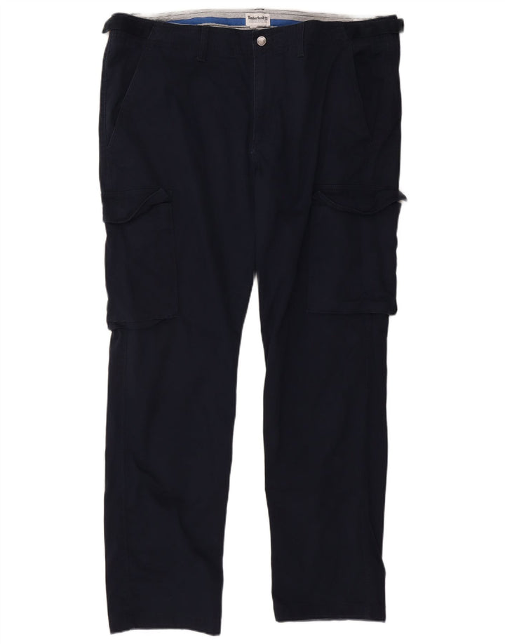 TIMBERLAND Mens Straight Cargo Trousers W42 L31 Navy Blue