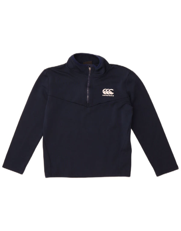 Canterbury Boys Zip Neck Pullover Tracksuit Top 9-10 Years Navy Blue