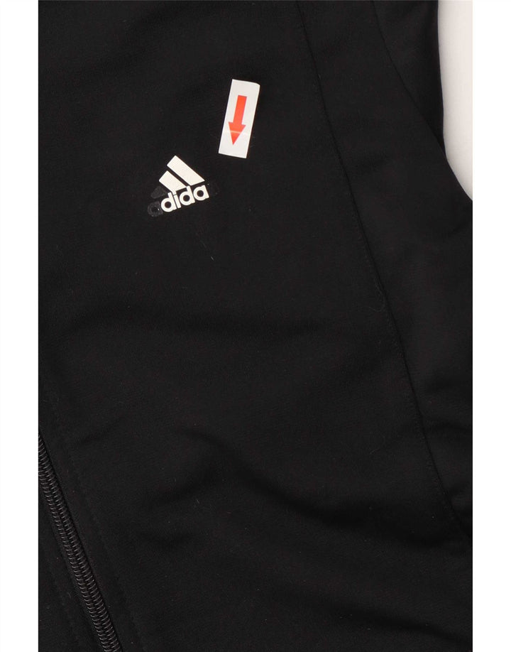 Adidas Womens Tracksuit Top Jacket UK 8/10 Small Black Polyester