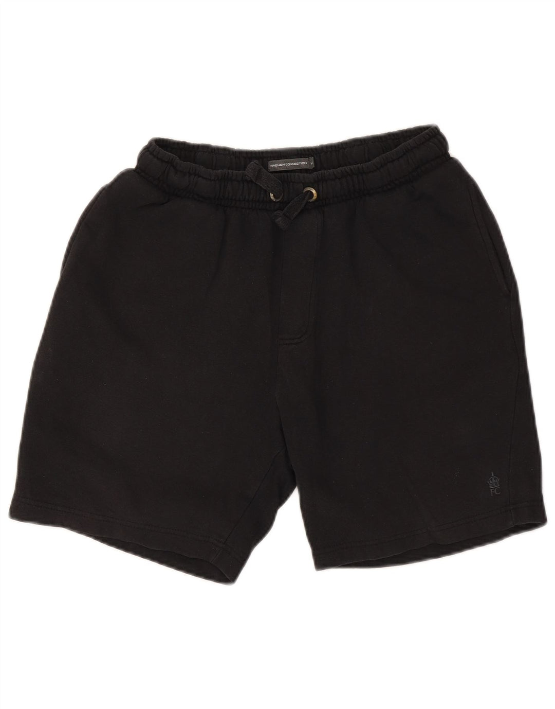 French Connection Mens Sport Shorts Medium Black Cotton