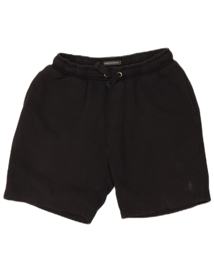 French Connection Mens Sport Shorts Medium Black Cotton