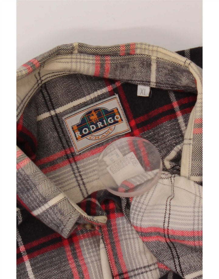 Rodrigo Mens Flannel Shirt XL Navy Blue Check Cotton