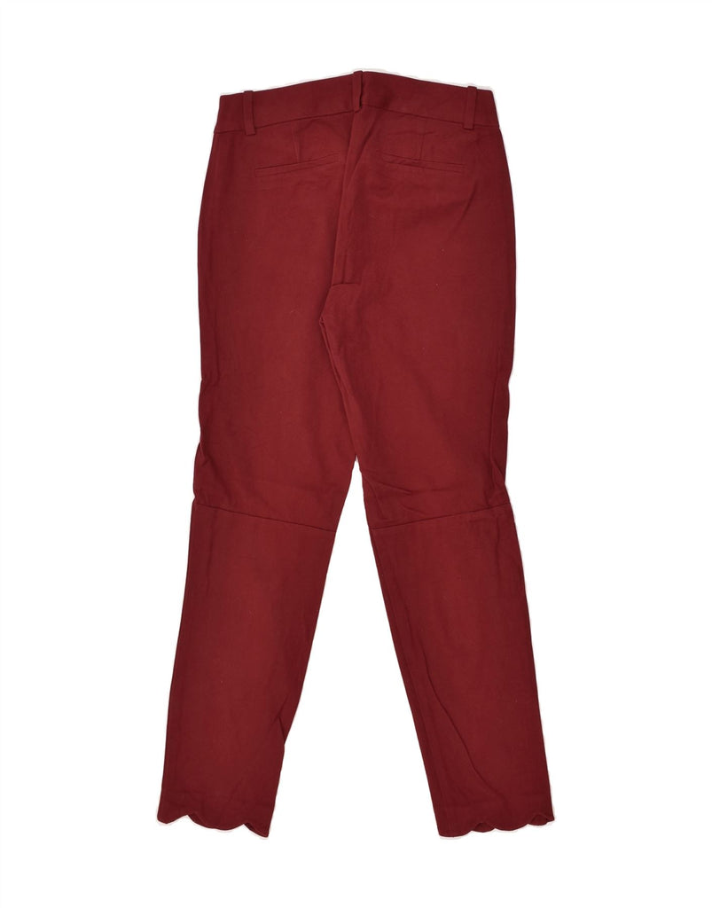 J. CREW Womens Slim Casual Trousers US 2 XS W28 L25  Burgundy Cotton | Vintage J. Crew | Thrift | Second-Hand J. Crew | Used Clothing | Messina Hembry 