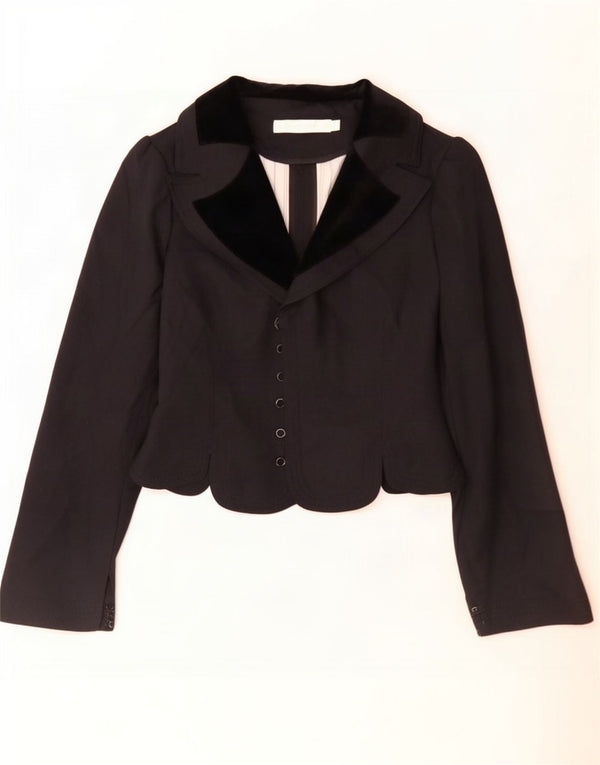 All Saints Womens Blazer Jacket UK 12 Medium Black Colourblock Wool
