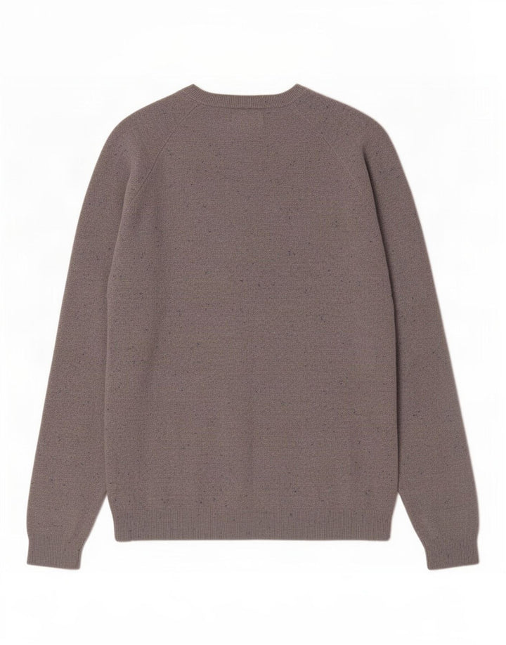 Zara Mens Boat Neck Jumper Sweater Medium Grey Flecked Cotton