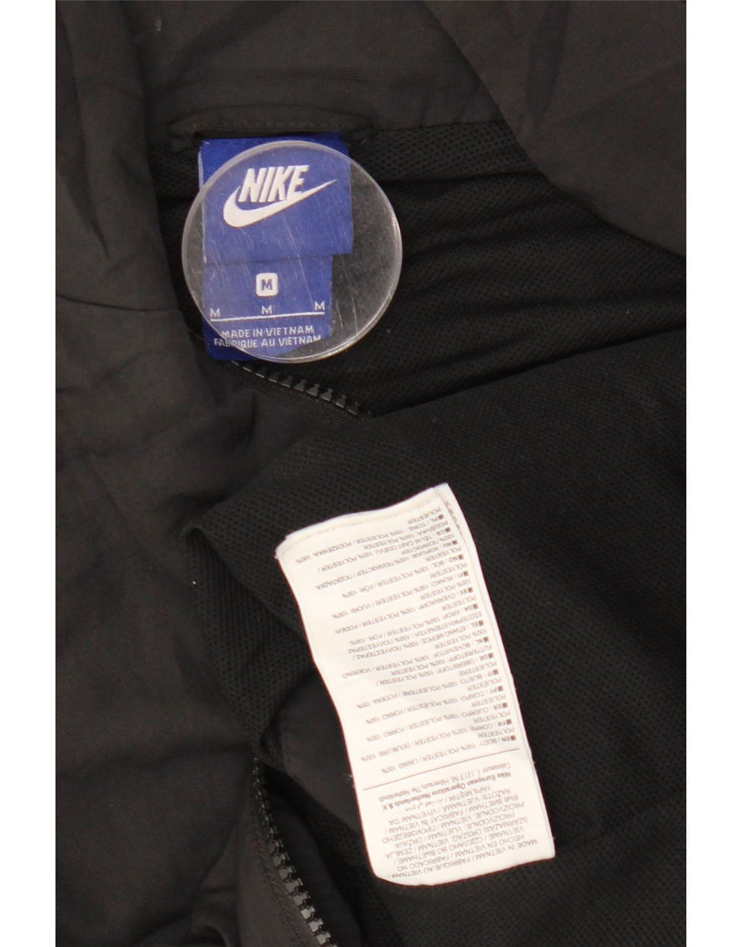 NIKE Womens Tracksuit Top Jacket UK 14 Medium Black Polyester