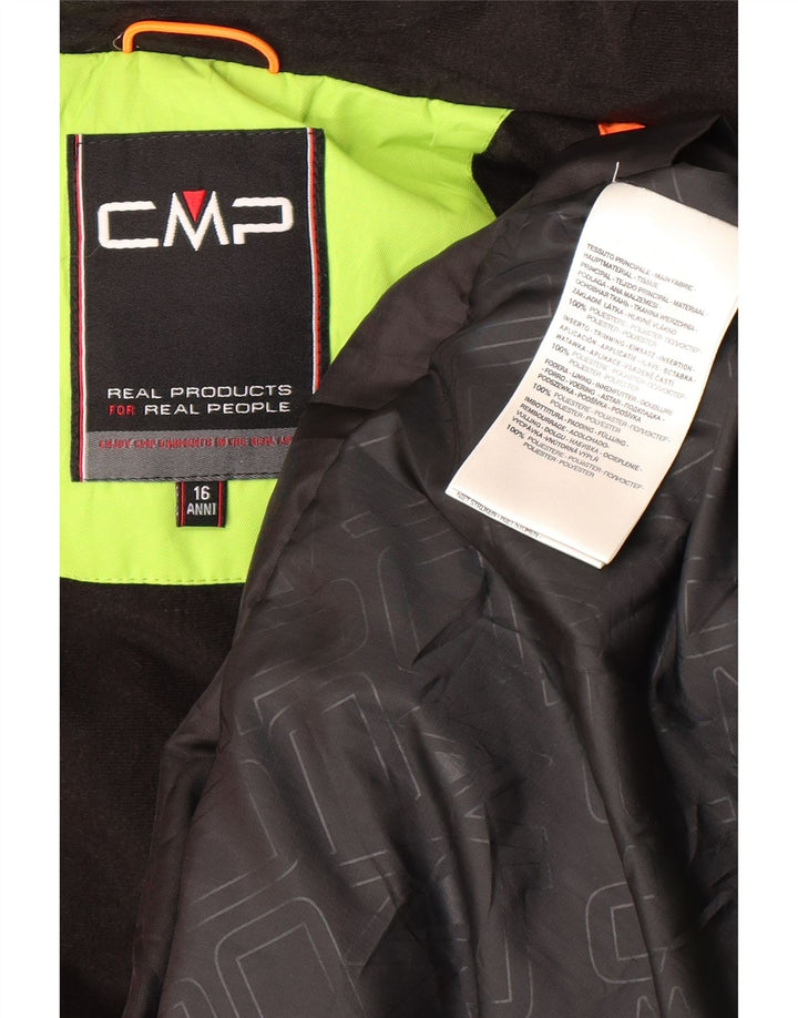 CMP Boys Hooded Padded Jacket 15-16 Years Green Colourblock Polyester Vintage CMP and Second-Hand CMP from Messina Hembry 