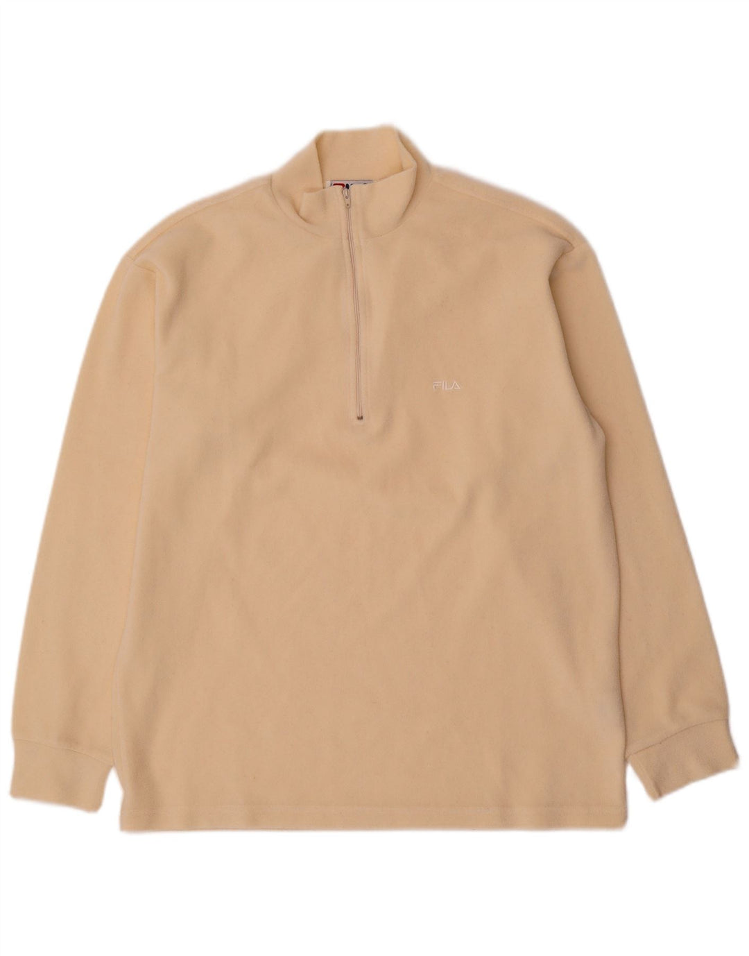Fila Mens Zip Neck Fleece Jumper IT 50 Medium Beige Polyester