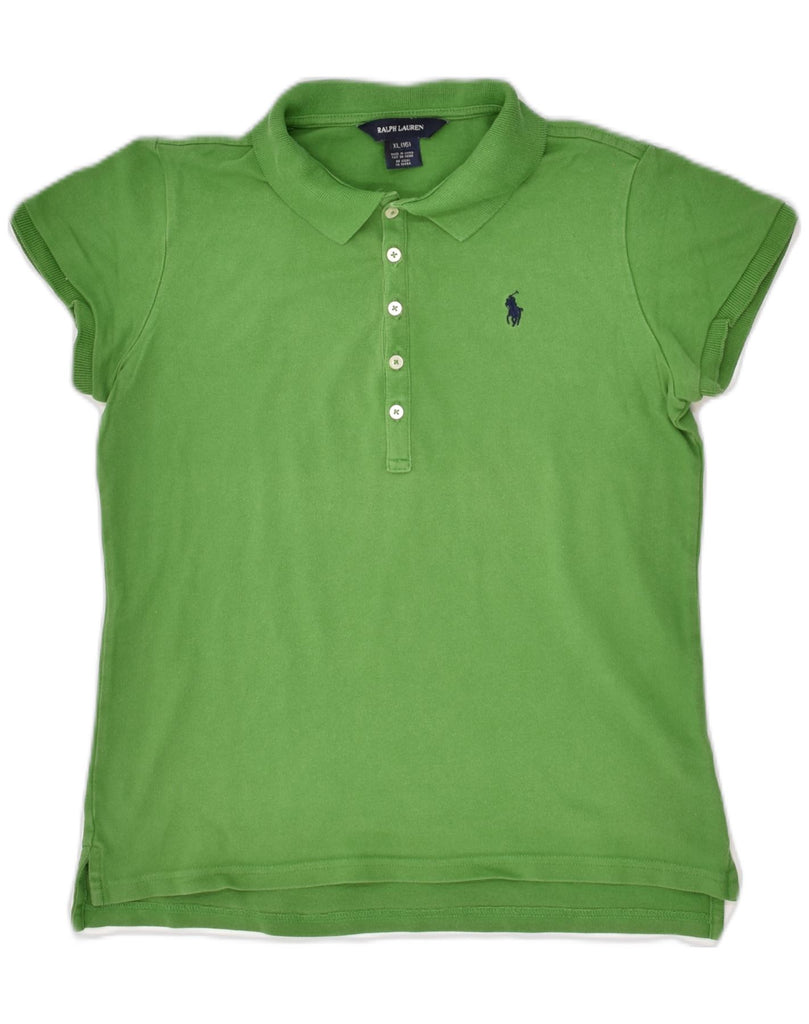 RALPH LAUREN Boys Polo Shirt 15-16 Years XL Green Cotton | Vintage Ralph Lauren | Thrift | Second-Hand Ralph Lauren | Used Clothing | Messina Hembry 