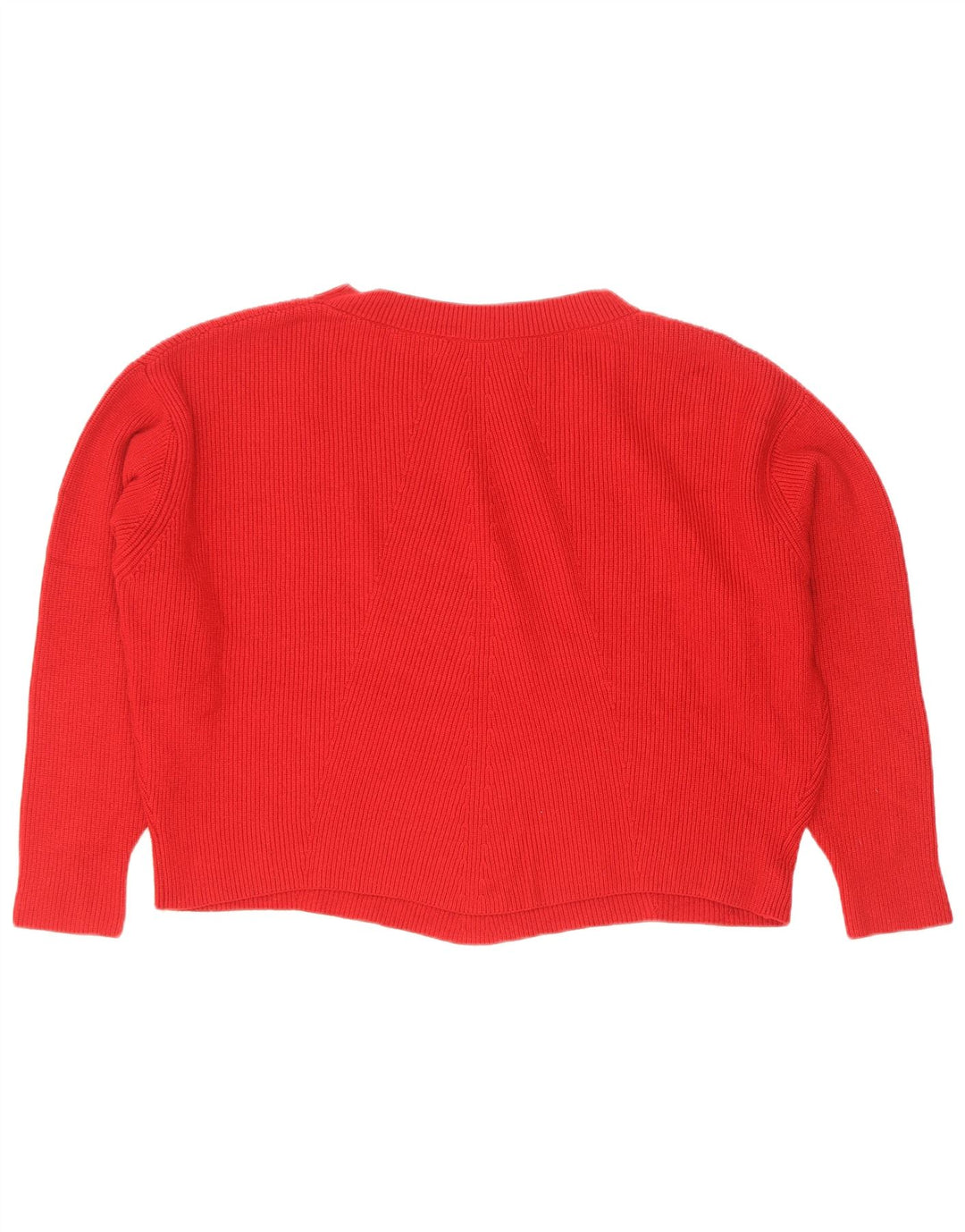 Zara Womens Oversized Crew Neck Jumper Sweater UK 10 Small Red Viscose