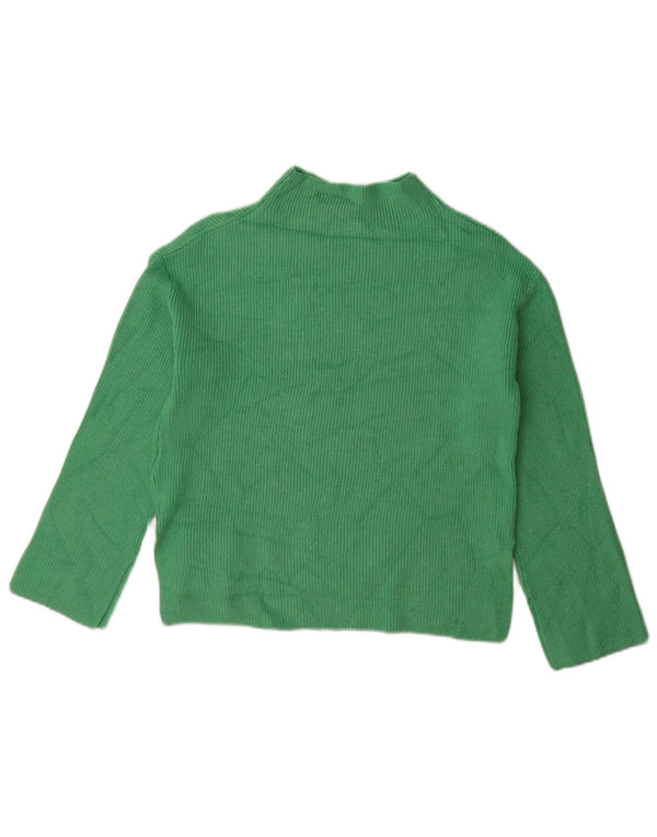 Marks & Spencer Womens Turtle Neck Jumper Sweater UK 10 Small Green Viscose