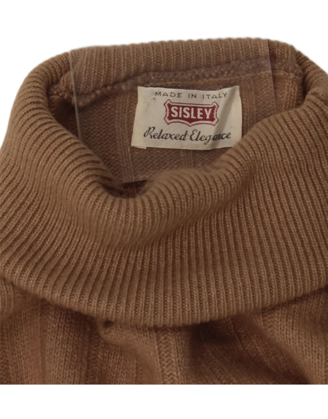 SISLEY Womens Relaxed Elegance Roll Neck Jumper Sweater UK 16 Large Brown Vintage Sisley and Second-Hand Sisley from Messina Hembry 