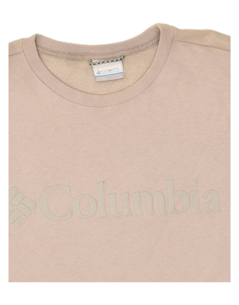 COLUMBIA Mens Sweatshirt Jumper Large Beige | Vintage Columbia | Thrift | Second-Hand Columbia | Used Clothing | Messina Hembry 