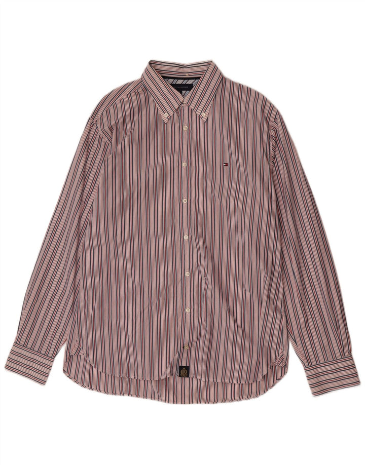 Tommy Hilfiger Mens Shirt Large Multicoloured Pinstripe Cotton