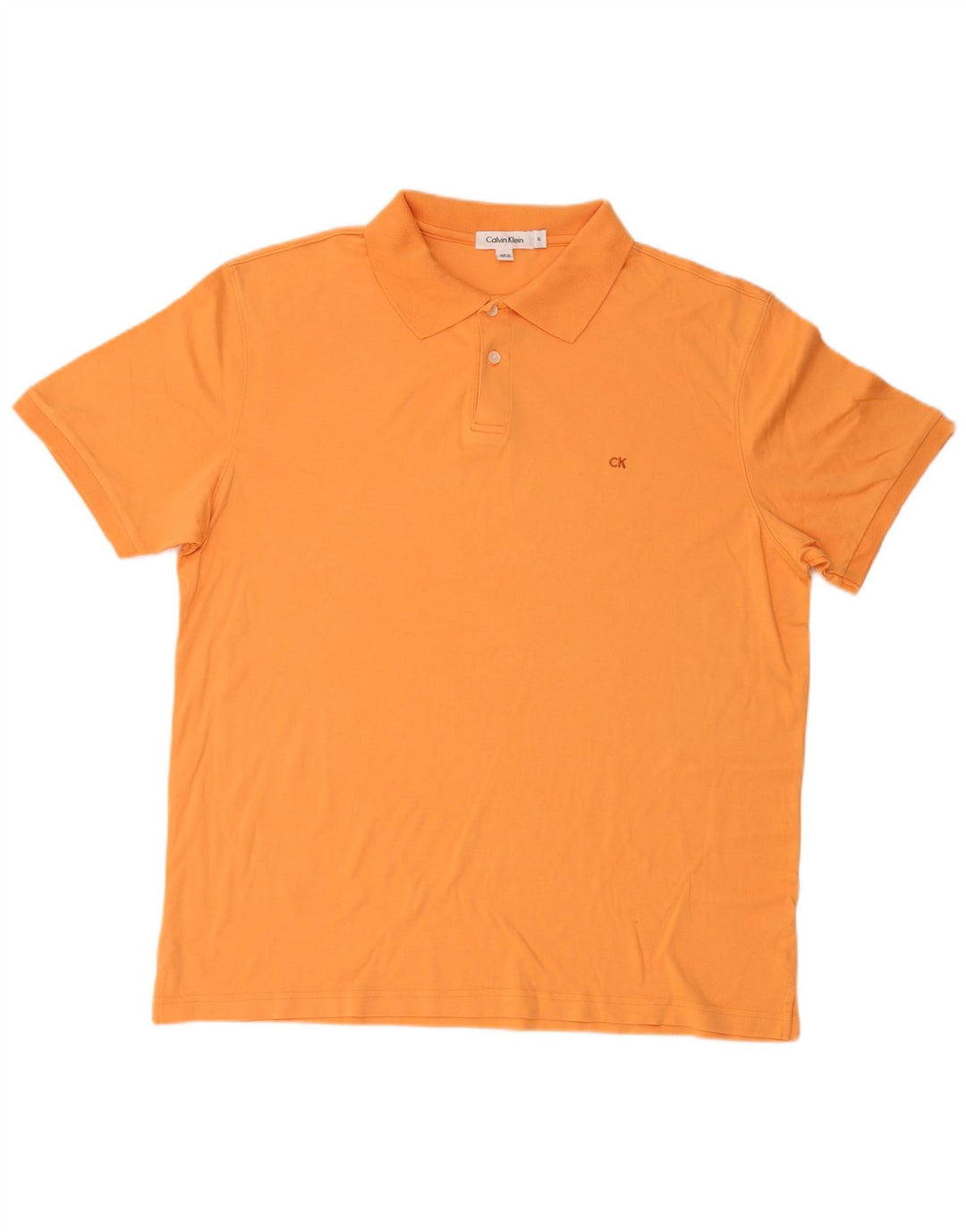 Calvin Klein Mens Polo Shirt XL Orange Cotton