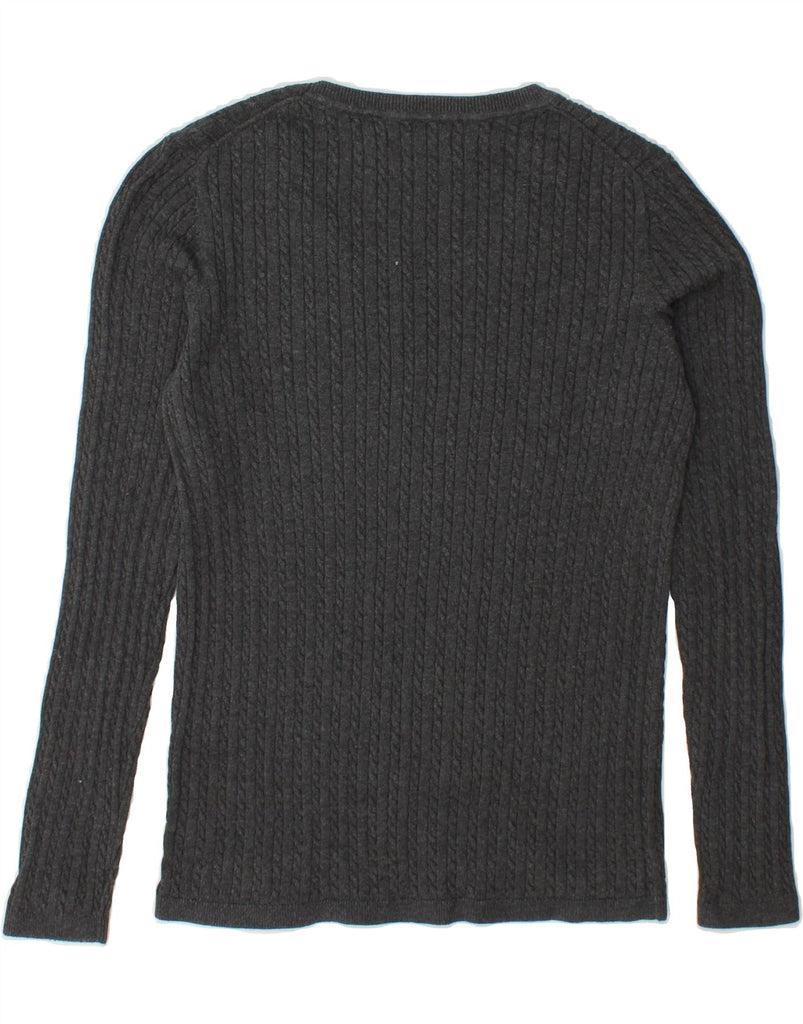 TOMMY HILFIGER Womens Crew Neck Jumper Sweater UK 12 Medium Grey Vintage Tommy Hilfiger and Second-Hand Tommy Hilfiger from Messina Hembry 