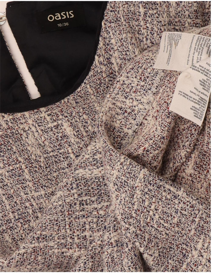 Oasis Womens Blouse Top UK 10 Small Grey Cotton