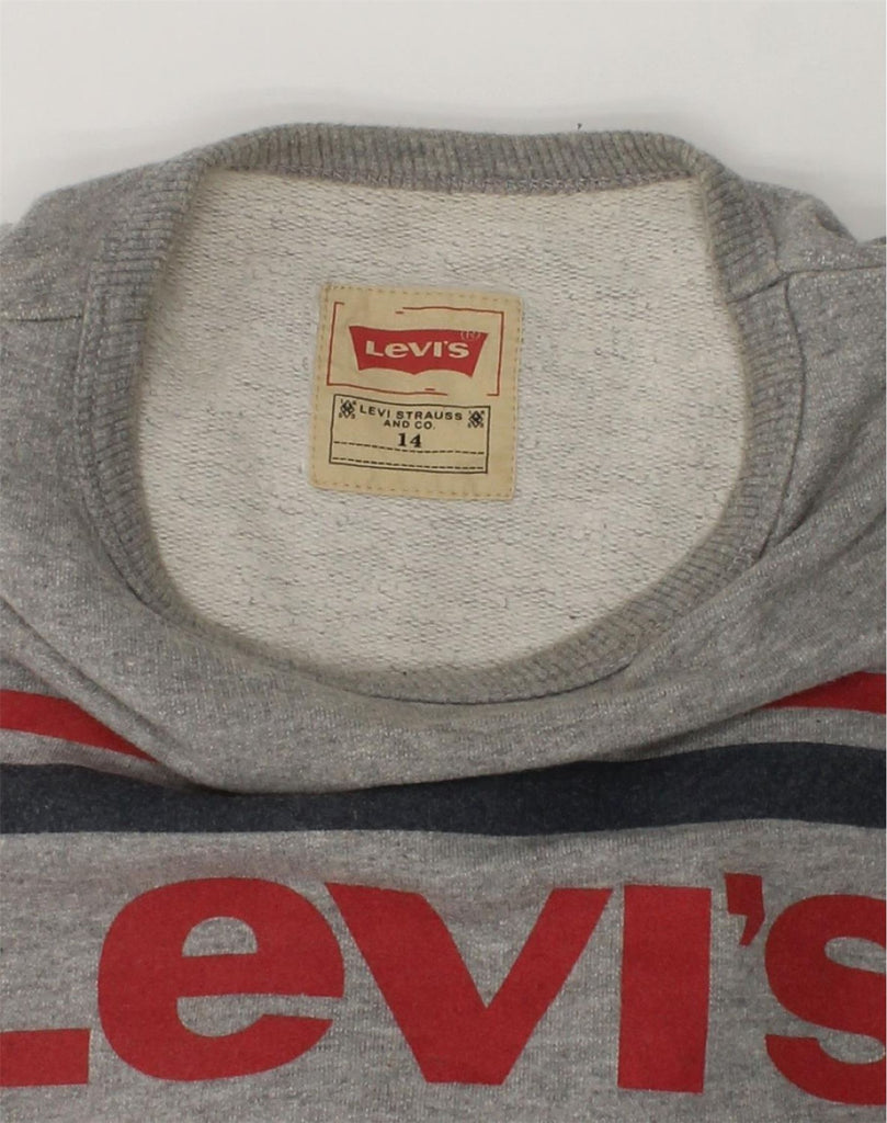 LEVI'S Boys Graphic Sweatshirt Jumper 13-14 Years Grey | Vintage Levi's | Thrift | Second-Hand Levi's | Used Clothing | Messina Hembry 