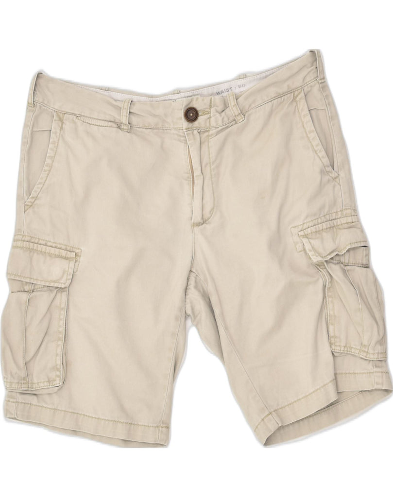 OVS Mens Cargo Shorts IT 50 Large W36 Beige Cotton | Vintage OVS | Thrift | Second-Hand OVS | Used Clothing | Messina Hembry 