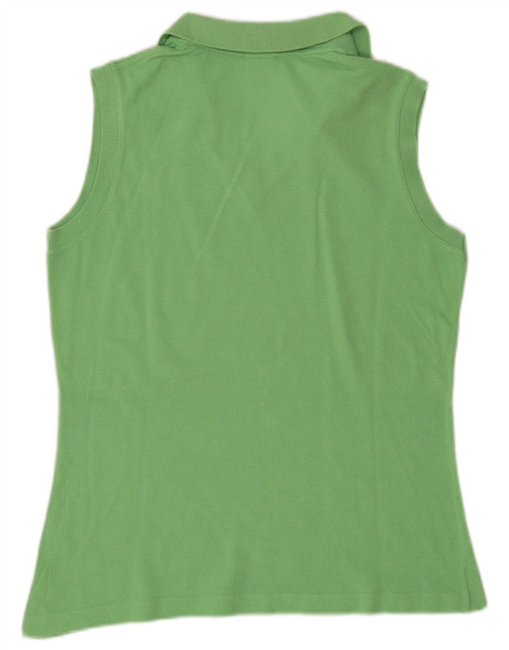 Lacoste Womens Sleeveless Polo Shirt Size 42 Large Green Cotton