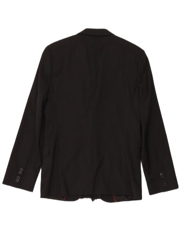 Hugo Boss Mens 2 Button Blazer Jacket EU 46 Small Black Wool