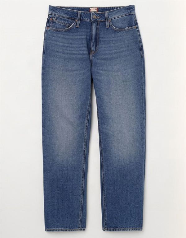 Guess Womens High Rise Straight Jeans W28 L30 Blue Cotton
