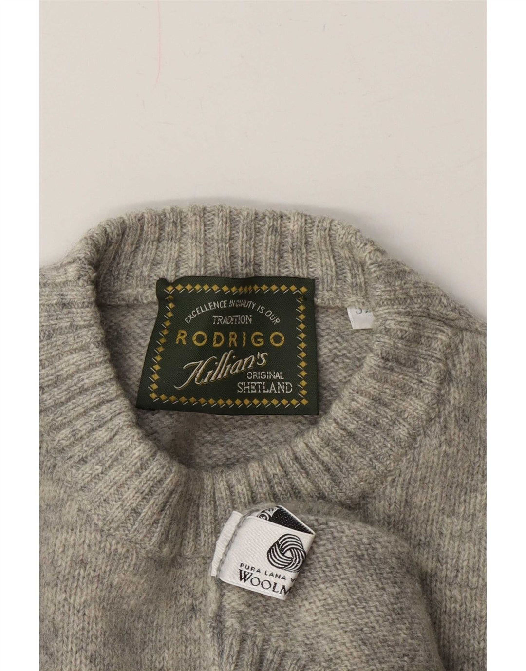 Rodrigo Mens Crew Neck Jumper Sweater IT 52 Large Grey Wool