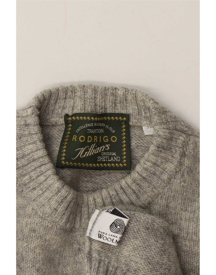 Rodrigo Mens Crew Neck Jumper Sweater IT 52 Large Grey Wool