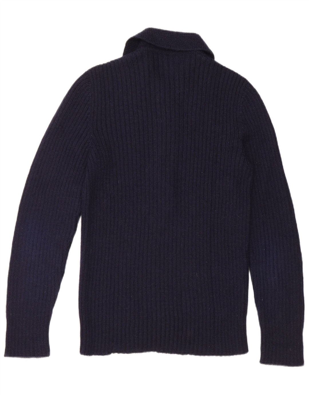 Vintage Mens Polo Neck Jumper Sweater Small Navy Blue