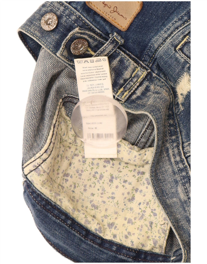 PEPE Jeans Boys Distressed Denim Gilet 7-8 Years Medium Blue Cotton