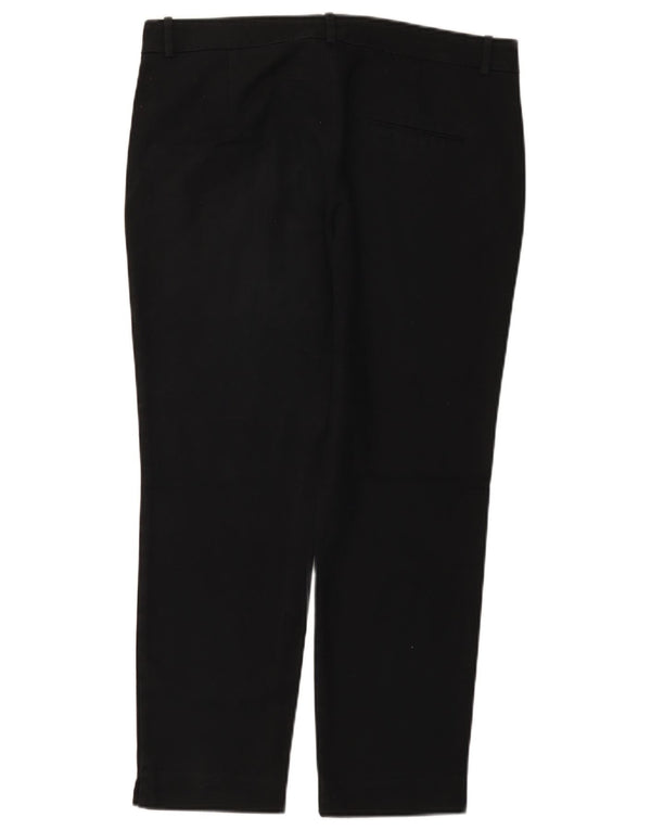 Zara Womens Straight Chino Trousers EU 42 Large W32 L26 Black Cotton