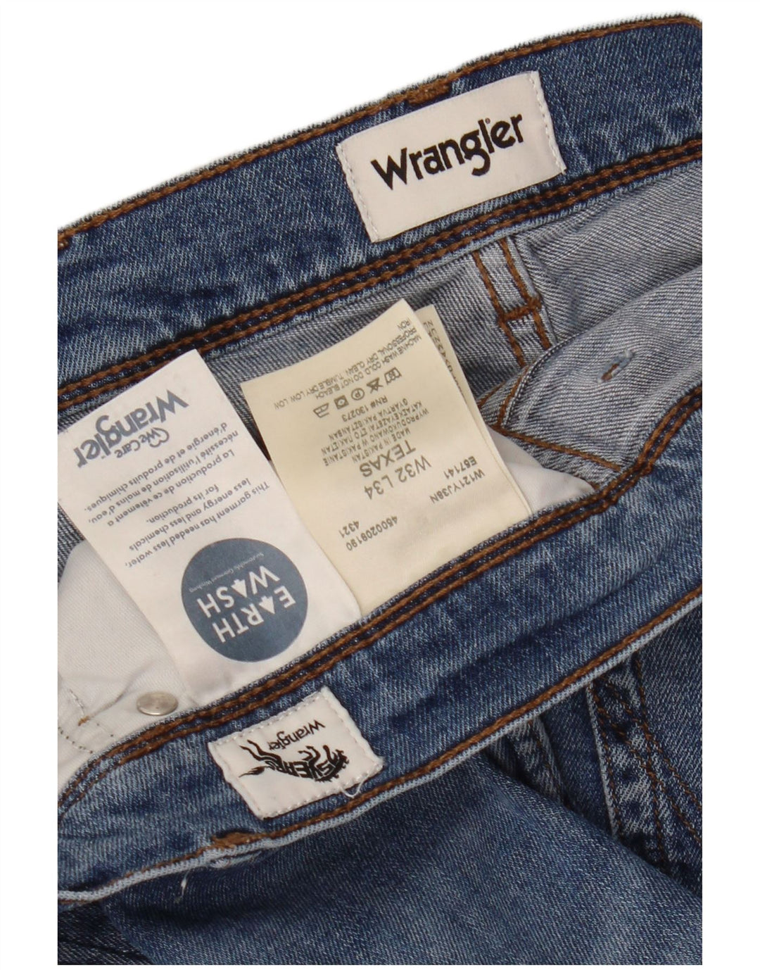Wrangler Mens Texas Straight Jeans W32 L31 Blue Cotton