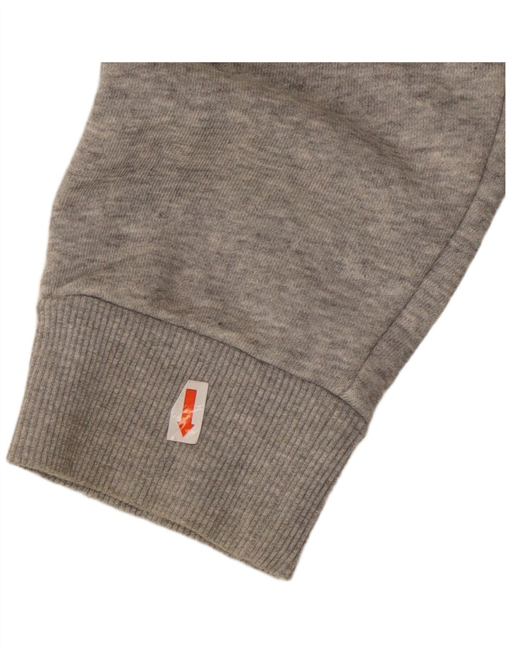 ADIDAS Mens Zip Hoodie Sweater Small Grey Flecked Cotton