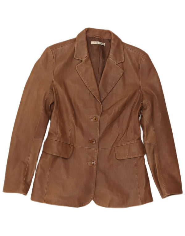 Jesire Womens Leather Jacket UK 10 Small Brown