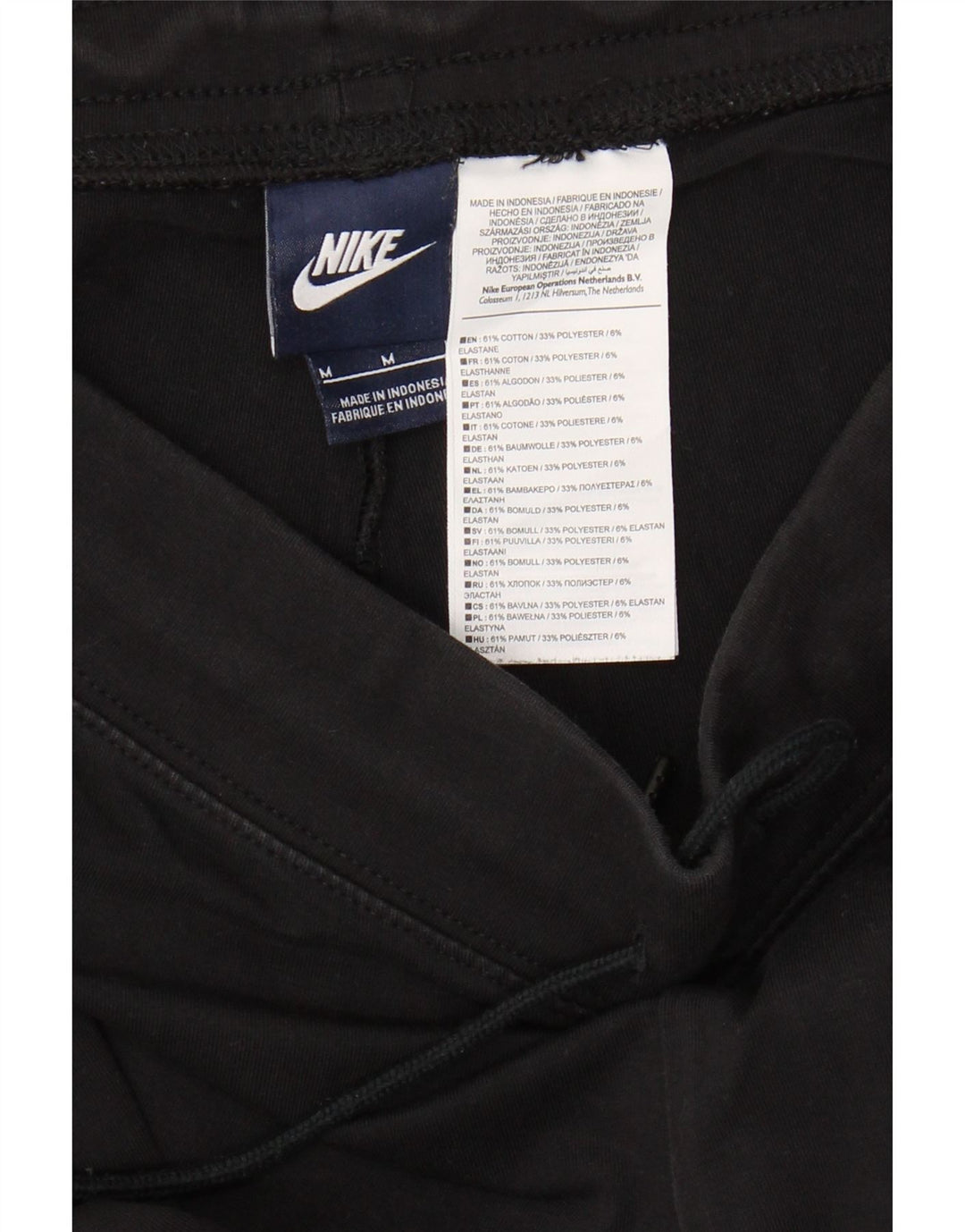 Nike Womens Tracksuit Trousers UK 12 Medium  Black Cotton