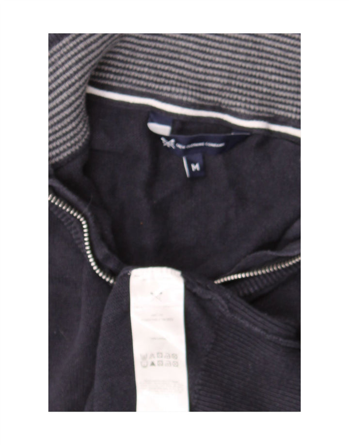 Crew Clothing Mens Zip Neck Jumper Sweater Medium Navy Blue Cotton