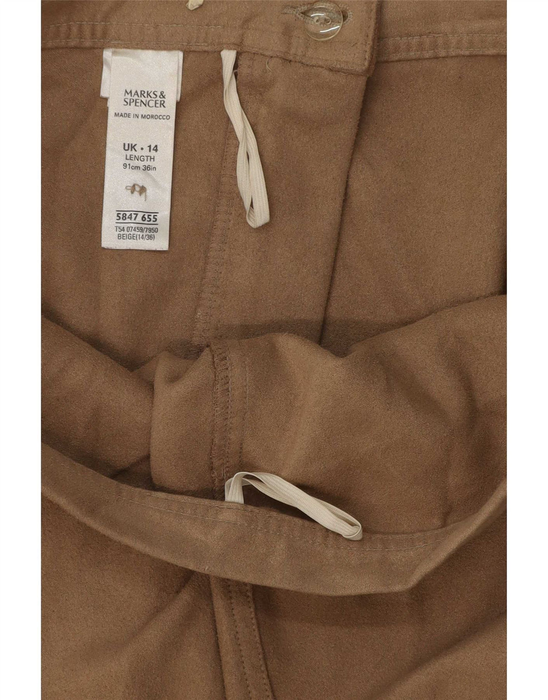 Marks & Spencer Womens Trumpet Skirt UK 14 Large W32 Brown Polyester