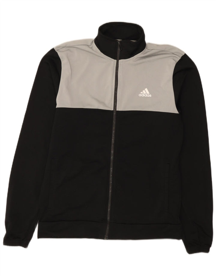 Adidas Mens Tracksuit Top Jacket UK 40/42 Medium Black Polyester