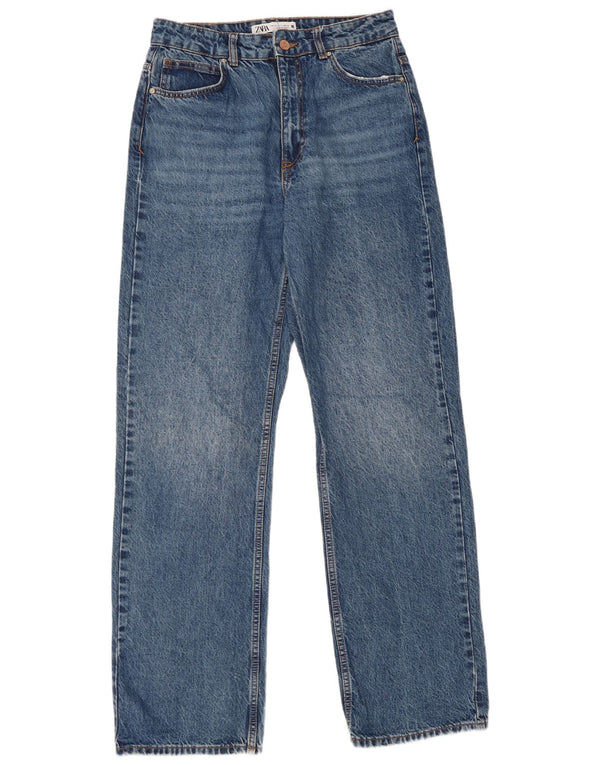 Zara Womens High Waist Straight Jeans EU 38 Small W28 L32 Blue Cotton