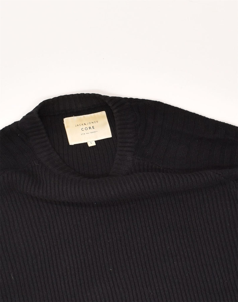 JACK & JONES Mens Core Crew Neck Jumper Sweater Large Black Cotton | Vintage Jack & Jones | Thrift | Second-Hand Jack & Jones | Used Clothing | Messina Hembry 